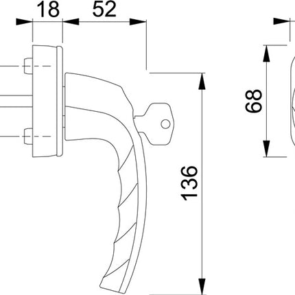 Klamka okienna HOPPE Atlanta 0530S/US952 aluminium F9016 / biały ( 3000203978 )