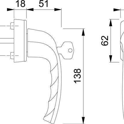 Klamka okienna HOPPE New York 0810S/US10 100Nm aluminium F9016 / biały ( 8000347602 )