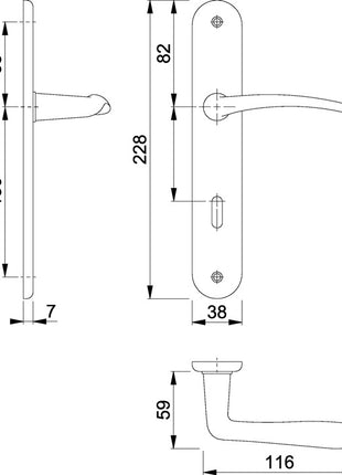 Zestaw długich płytek HOPPE Istanbul M171/332P mosiądz F71 ( 3000253683 )