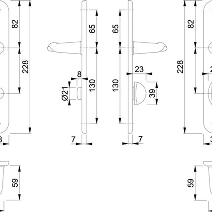 Zestaw długich płytek HOPPE Istanbul M171/332P mosiądz F71 ( 3000253685 )