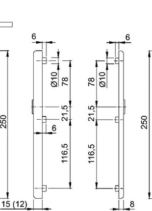 HOPPE Schutzgarnitur London 113/2221A/2440 Aluminium F1 ( 3000250112 )