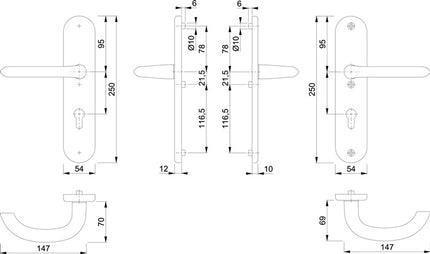 Meble zabezpieczające HOPPE Marseille 1138/3331/3410 Aluminium F1 ( 3000209082 )