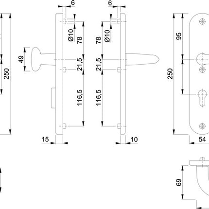 Meble HOPPE Security Marseille 76G/3332ZA/3410/1138 Aluminium F1 ( 3000209085 )