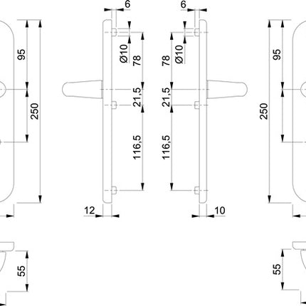 Meble ochronne HOPPE Tôkyô 1710/3331/3410 Aluminium F1 ( 3000209030 )