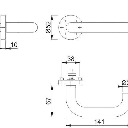 HOPPE Zestaw połówek rozety Paris E138Z/42H Stal nierdzewna F69 ( 3000220114 )
