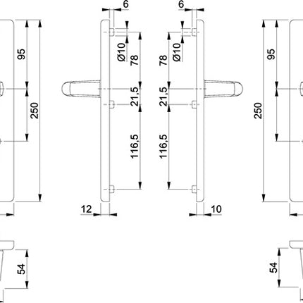 HOPPE Security furniture London 113/2221/2410 Aluminium F1 ( 3000209901 )