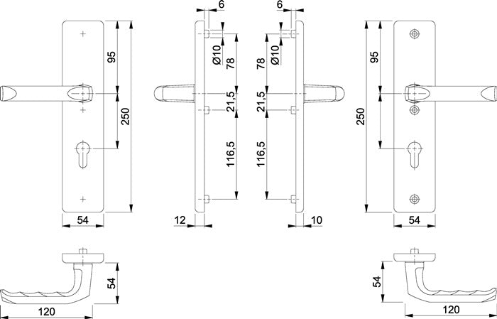 HOPPE Security furniture London 113/2221/2410 Aluminium F2 ( 3000209903 )