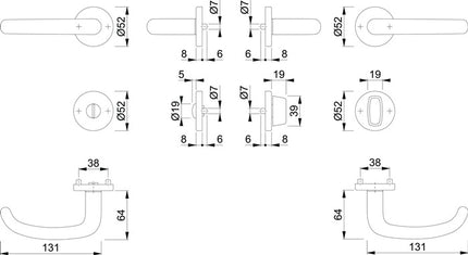 Zestaw rozetek HOPPE San Francisco E1301Z/42KV/42KVS Stal nierdzewna F69 ( 3000202019 )
