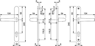 HOPPE Profiltürgarnitur Tôkyô 1710RH/3346 Aluminium F1 ( 3000252775 )