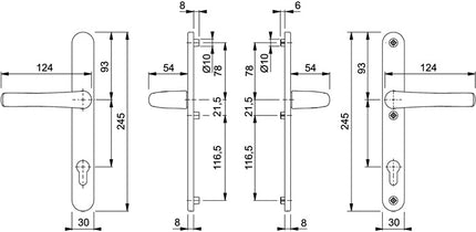 Zestaw drzwi profilowych HOPPE Tôkyô 1710RH/3346 Aluminium F9016 ( 3000252776 )