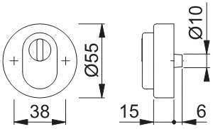 Rozeta zabezpieczająca HOPPE E42ZNSB-ZA stal nierdzewna F69 ( 3000220125 )