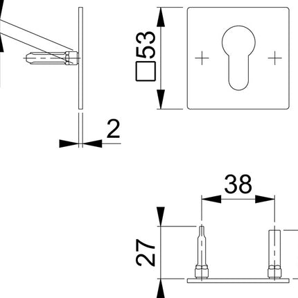 Para różyczek do kluczy HOPPE E848NS stal nierdzewna F69 ( 3000203533 )
