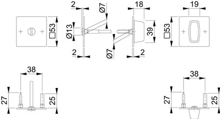 Para różyczek do kluczy HOPPE E848NS stal nierdzewna F69 ( 3000203534 )