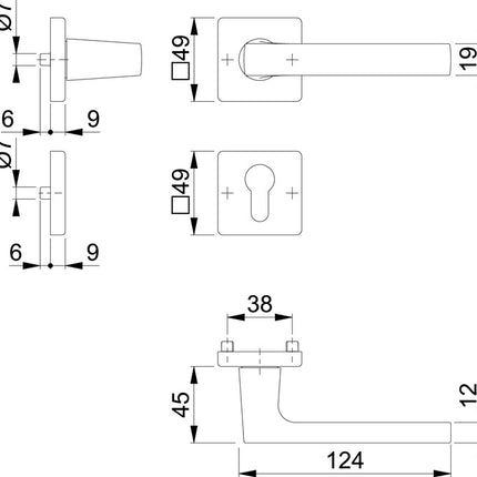 HOPPE Zestaw rozet Dallas M1643/843KV/843KVS Mosiądz F96-1-R ( 8000460257 )