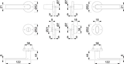 Zestaw rozet HOPPE Los Angeles M1642/42KV/42KVS Mosiądz F96-1-R ( 8000460269 )