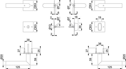 HOPPE Zestaw rozet Amsterdam E1400Z/848N/848NS Stal nierdzewna F9714M ( 3000209766 )