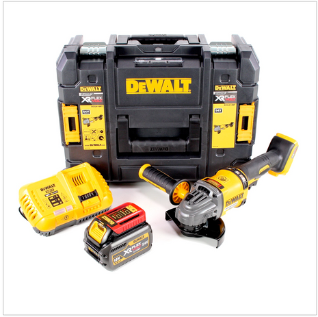 DeWalt DCG 414 T2 Akku Winkelschleifer 54 V XR Flexvolt 125 mm Brushless + 2x Akku 6,0 Ah + Ladegerät + TSTAK - Toolbrothers