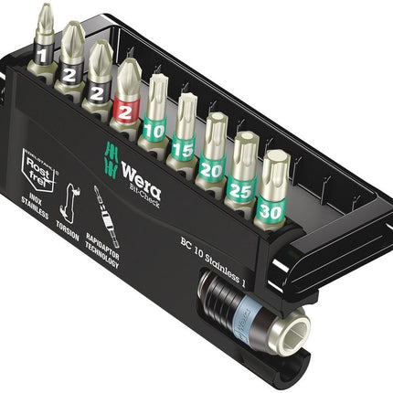 Zestaw bitów ze stali nierdzewnej WERA BC 10 Stainless 1 10-częściowy ( 4000828393 )