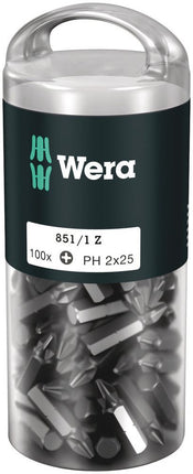 WERA duże opakowanie bitów 851/1 Z 1/4 ″ PH 2 Długość 25 mm ( 4000822267 )