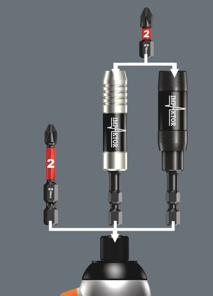 WERA Bithalter 897/4 IMP R für 1/4 ″ Bits C 6,3 Länge 75 mm ( 4000829040 )