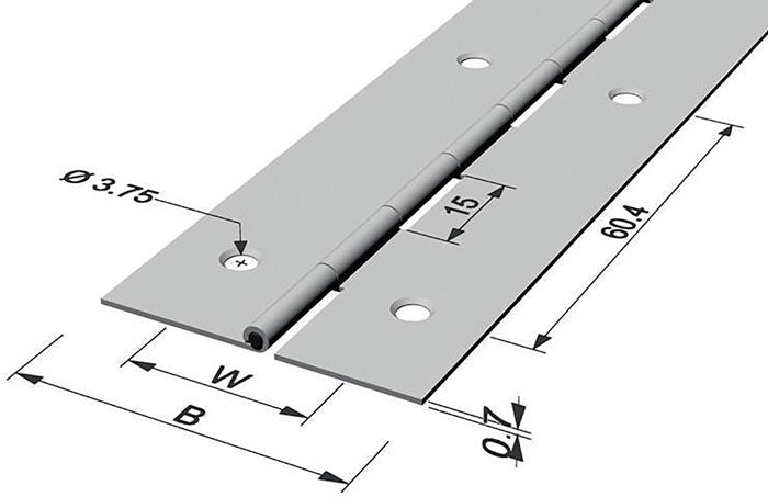 Zawias drążkowy PG Szerokość zawiasu otwartego 32 mm Grubość materiału 0,7 mm ( 3000272008 )