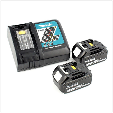 Makita DHP 458 RFJB Akku Schlagbohrschrauber 18 V 91Nm Schwarz im Makpac + 2x 3,0 Ah Akku + Ladegerät - Toolbrothers