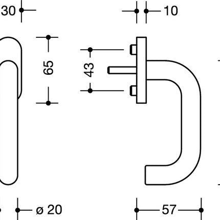 Klamka okienna HEWI 111FG.1 30mm tworzywo sztuczne 99 czysta biel ( 3000205776 )