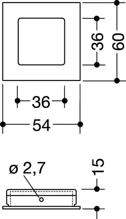 Osłona drzwi przesuwnych HEWI 544.60B Poliamid 99 czysty biały matowy kwadrat ( 3000207699 )
