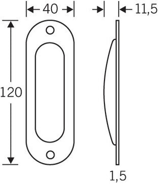 Osłona drzwi przesuwnych FSB 42 4212 Aluminium F1 / naturalny owal ( 3000252544 )