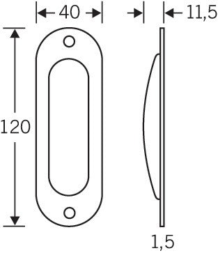 Osłona drzwi przesuwnych FSB 42 4212 Aluminium F1 / naturalny owal ( 3000252544 )