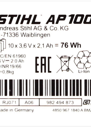 Stihl AP 100 36 V 2,1 Ah Akku - Toolbrothers