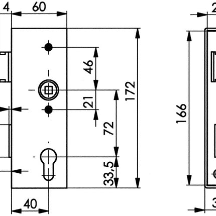 Obudowa zamka AMF 141UNIG-30PZ DIN lewa/prawa ( 3000251248 )