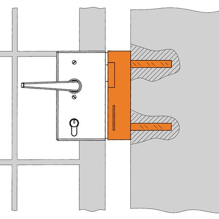 Obudowa zamka AMF 147-40 odpowiednia do elektrozaczepu ocynkowana ( 3000251262 )