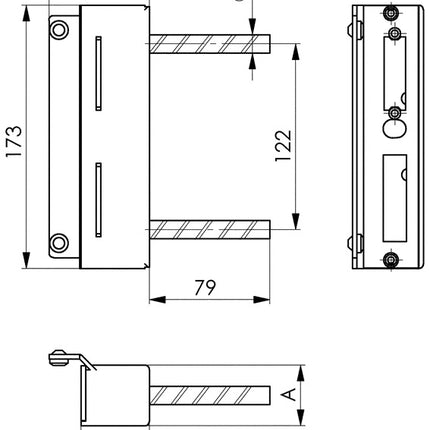 Obudowa zamka AMF 147-40 odpowiednia do elektrozaczepu ocynkowana ( 3000251262 )