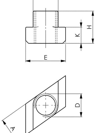 AMF Tuerca en T N° 510 Ranura en T 14 mm M12 (4000833217)