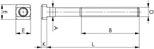 AMF Vis pour rainure en T DIN 787 Rainure en T 14 mm M12 Longueur 125 mm ( 4000833320 )