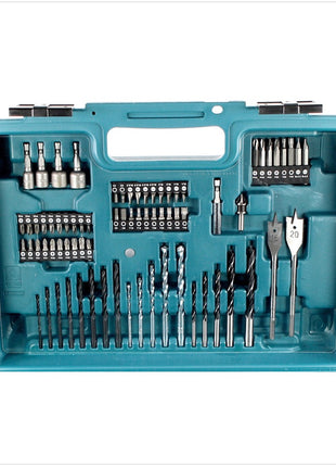 Makita HP 347 DX 100 14,4 V Akku Schlagbohrschrauber im Transportkoffer mit 74 tlg. Zubehör + 2x 1,3 Ah Akkus und DC 18 WA Ladegerät - Toolbrothers