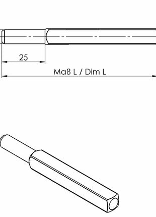 Goupille interchangeable OGRO FS OGRO 115 FS Carré 9 x 105 mm ( 3000267163 )