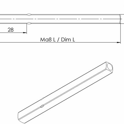 Sworzeń klamki OGRO 114 PB kwadrat 8 x 123 mm ( 3000267155 )