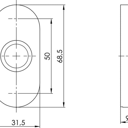 Rozeta klamki OGRO 6621 23.5 ER stal nierdzewna ER ( 3000267066 )