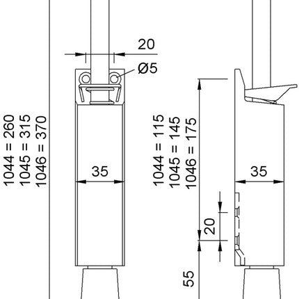 Uchwyt drzwiowy KWS 1046.02 Aluminiowy lakierowany na srebrno ( 3000255911 )