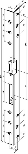 ASSA ABLOY kątowa płyta uderzeniowa 312 Długość 500 mm Grubość 2 mm ( 3324034062 )