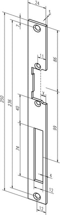 ASSA ABLOY Flachschließblech 338 Stahl verzinkt käntig ( 3324034043 )