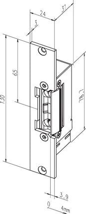 ASSA ABLOY Elektrozaczep 332.80 100 mA: 24 / 200 mA: 12 V ( 3000251397 )