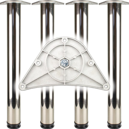 Zestaw nóg stołowych BMB polerowany chrom 60 mm wysokość 870 mm ( 3000273147 )