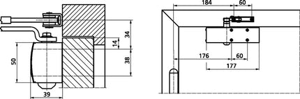 Samozamykacz GEZE TS 3000 V do montażu standardowego po stronie zawiasów ( 3000255081 )