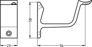 HERMETA wspornik poręczy 3552 aluminium anodowane srebrne ( 3000283344 )