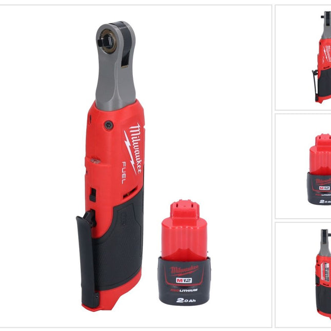 Milwaukee M12 FHIR14-201 grzechotka akumulatorowa 12 V 47 Nm 1/4" bezszczotkowa + 1x akumulator 2,0 Ah - bez ładowarki