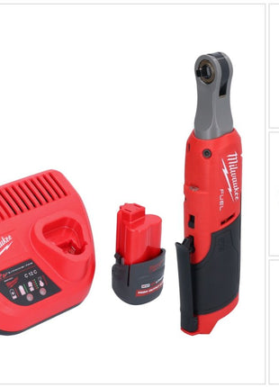 Milwaukee M12 FHIR14-251 Akku Ratsche 12 V 47 Nm 1/4" Brushless + 1x Akku 2,5 Ah + Ladegerät