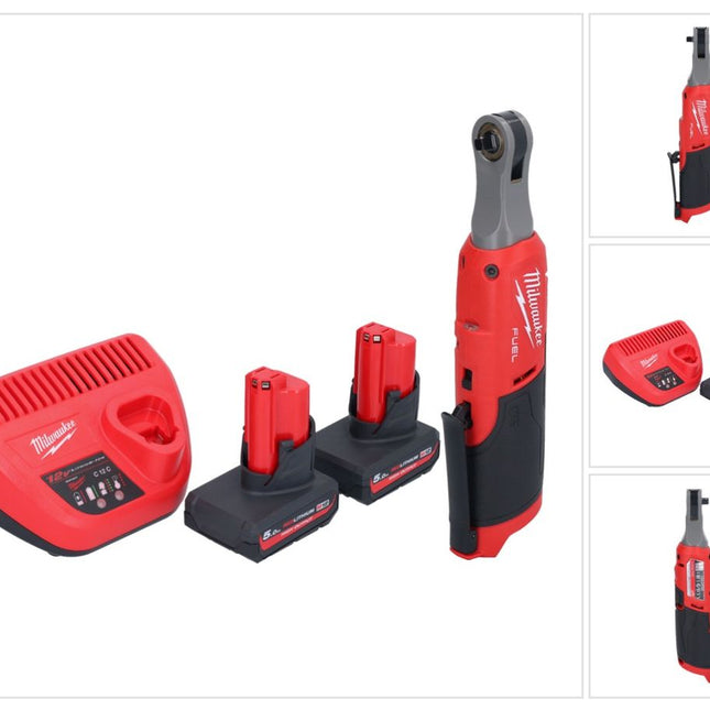 Milwaukee M12 FHIR14-502 Akku Ratsche 12 V 47 Nm 1/4" Brushless + 2x Akku 5,0 Ah + Ladegerät